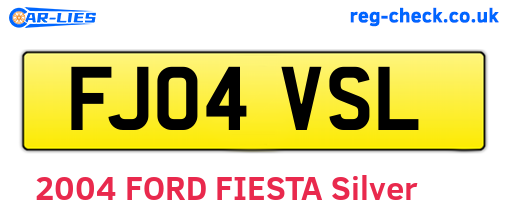 FJ04VSL are the vehicle registration plates.