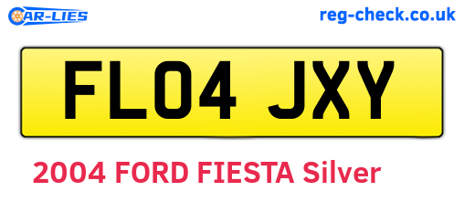 FL04JXY are the vehicle registration plates.