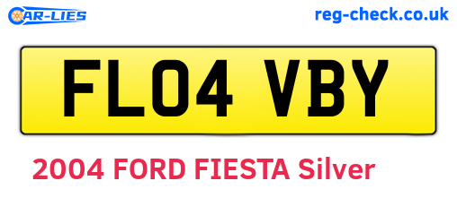 FL04VBY are the vehicle registration plates.