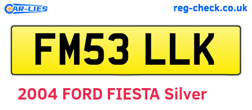 FM53LLK are the vehicle registration plates.