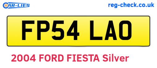 FP54LAO are the vehicle registration plates.