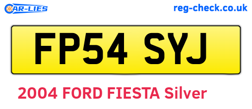 FP54SYJ are the vehicle registration plates.