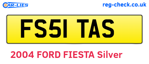 FS51TAS are the vehicle registration plates.