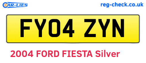 FY04ZYN are the vehicle registration plates.