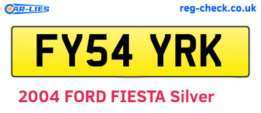 FY54YRK are the vehicle registration plates.