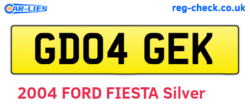 GD04GEK are the vehicle registration plates.