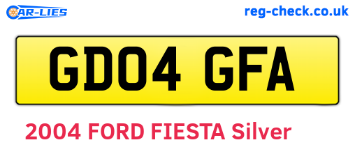 GD04GFA are the vehicle registration plates.