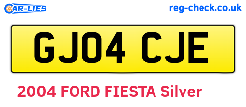 GJ04CJE are the vehicle registration plates.