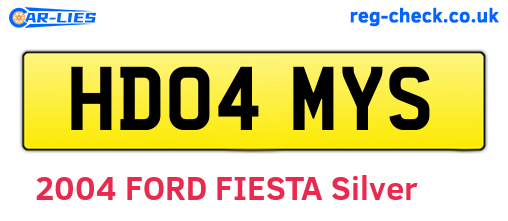 HD04MYS are the vehicle registration plates.