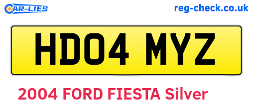 HD04MYZ are the vehicle registration plates.