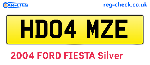 HD04MZE are the vehicle registration plates.