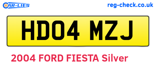 HD04MZJ are the vehicle registration plates.