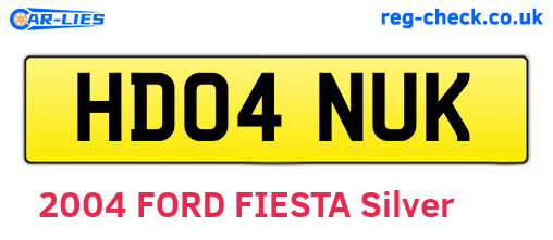 HD04NUK are the vehicle registration plates.