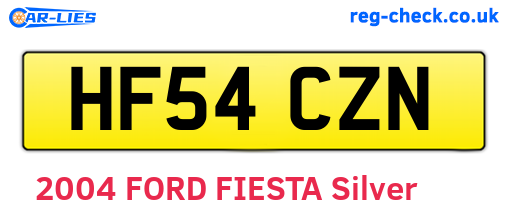 HF54CZN are the vehicle registration plates.