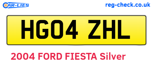 HG04ZHL are the vehicle registration plates.