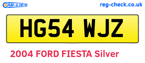 HG54WJZ are the vehicle registration plates.