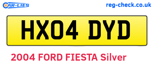 HX04DYD are the vehicle registration plates.