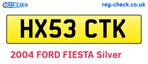 HX53CTK are the vehicle registration plates.