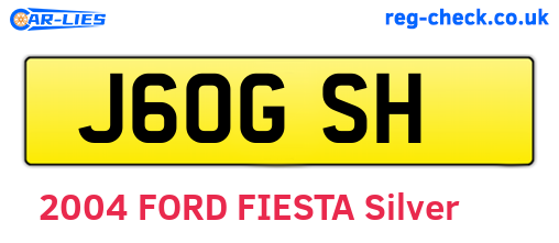 J60GSH are the vehicle registration plates.
