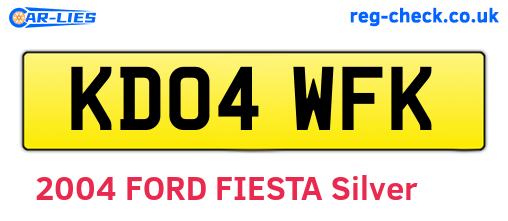 KD04WFK are the vehicle registration plates.