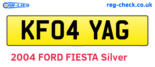 KF04YAG are the vehicle registration plates.