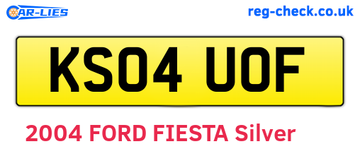 KS04UOF are the vehicle registration plates.