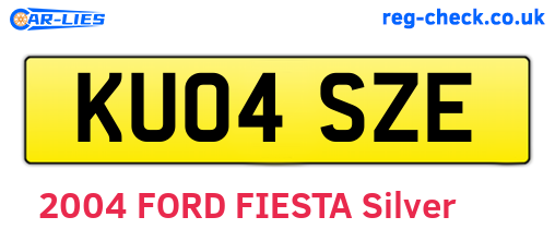 KU04SZE are the vehicle registration plates.