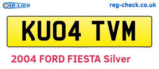 KU04TVM are the vehicle registration plates.