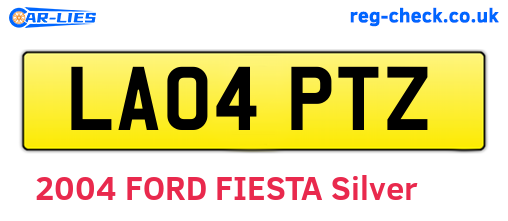 LA04PTZ are the vehicle registration plates.