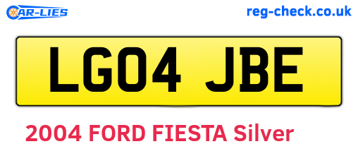 LG04JBE are the vehicle registration plates.