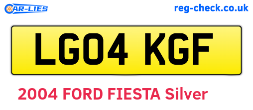 LG04KGF are the vehicle registration plates.