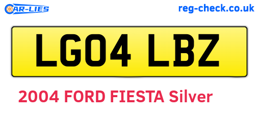 LG04LBZ are the vehicle registration plates.