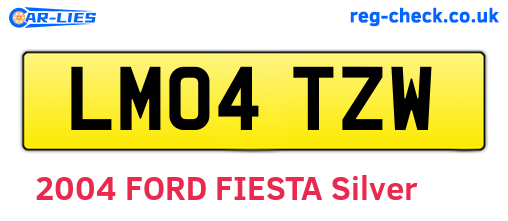 LM04TZW are the vehicle registration plates.