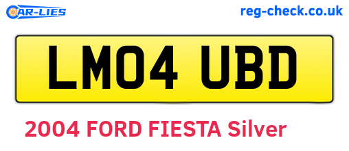 LM04UBD are the vehicle registration plates.