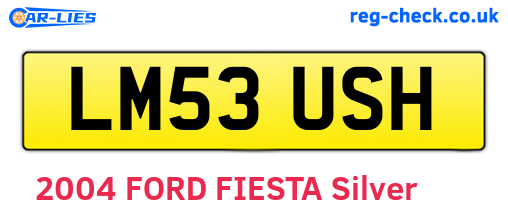 LM53USH are the vehicle registration plates.