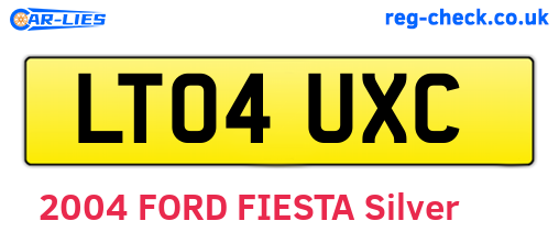 LT04UXC are the vehicle registration plates.