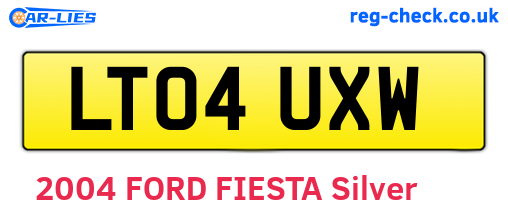 LT04UXW are the vehicle registration plates.