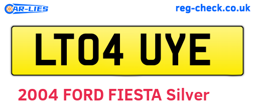 LT04UYE are the vehicle registration plates.