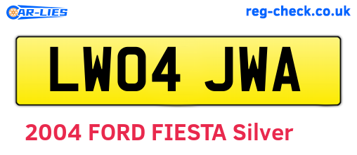 LW04JWA are the vehicle registration plates.