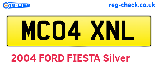 MC04XNL are the vehicle registration plates.