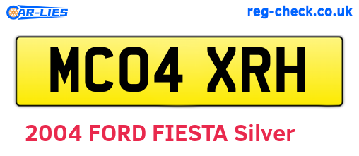MC04XRH are the vehicle registration plates.