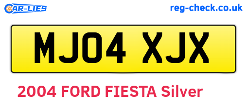 MJ04XJX are the vehicle registration plates.