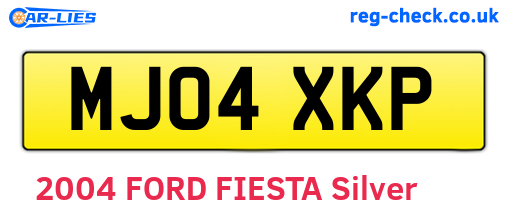MJ04XKP are the vehicle registration plates.