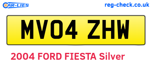 MV04ZHW are the vehicle registration plates.