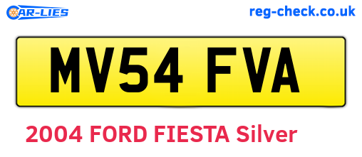 MV54FVA are the vehicle registration plates.