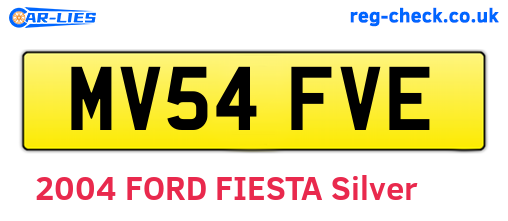 MV54FVE are the vehicle registration plates.