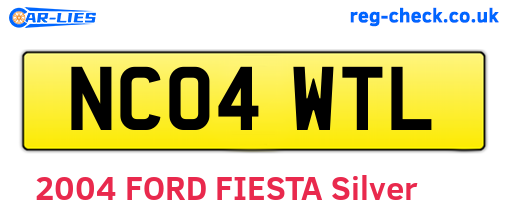 NC04WTL are the vehicle registration plates.