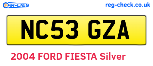 NC53GZA are the vehicle registration plates.