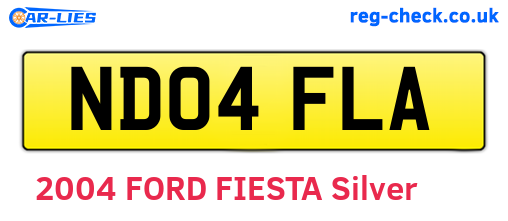 ND04FLA are the vehicle registration plates.