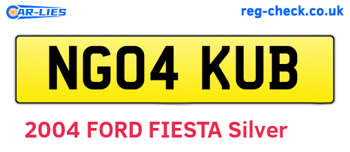 NG04KUB are the vehicle registration plates.